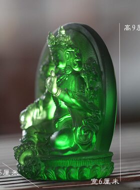 工艺背板琉璃寺庙结缘绿度母佛像