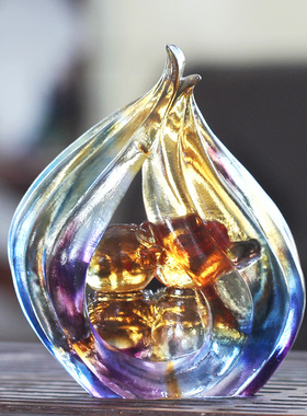 琉璃永结同心创意可爱摆件