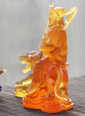 室内古法琉璃赵公明招财工艺礼品