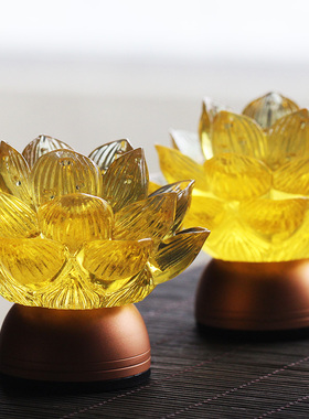 古法琉璃佛前供灯发光工艺品