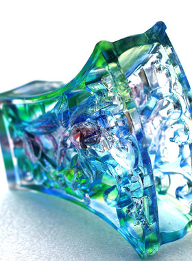 白玉兰花琉璃笔筒摆件