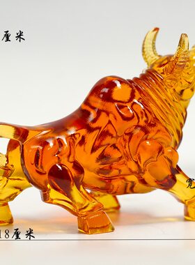 居家前台摆放节日商务送礼琉璃牛