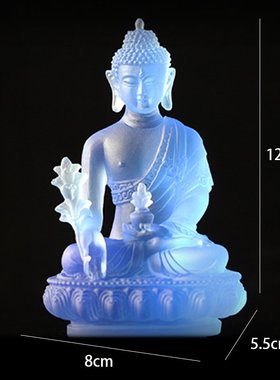 古法琉璃蓝色居家寺庙佛具用品