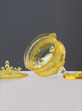 中式九运金鼎如意三足鼎香炉摆件