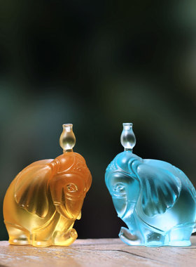 福象琉璃大象香插线香香座摆件居家客厅茶室摆放装饰茶宠茶具配件