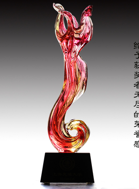 古法琉璃水晶刻字学校开业纪念品