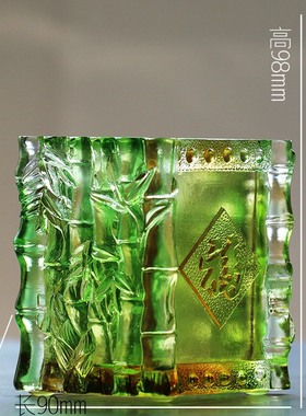 琉璃竹子笔筒时尚风装饰品送男领