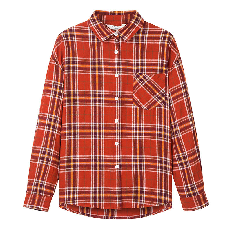 唐狮长袖格子2020秋季新款港风衬衫 唐狮喜之乐衬衫