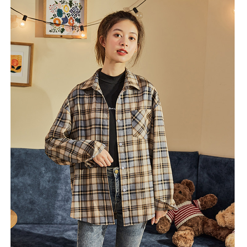 唐狮长袖女2021秋装新款韩版衬衫 唐狮喜之乐衬衫