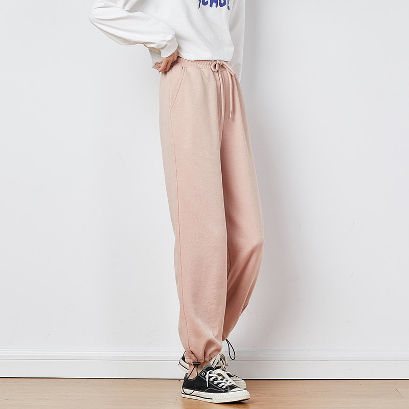 唐狮高腰女2020秋新款显瘦百搭卫裤 唐狮喜之乐休闲裤