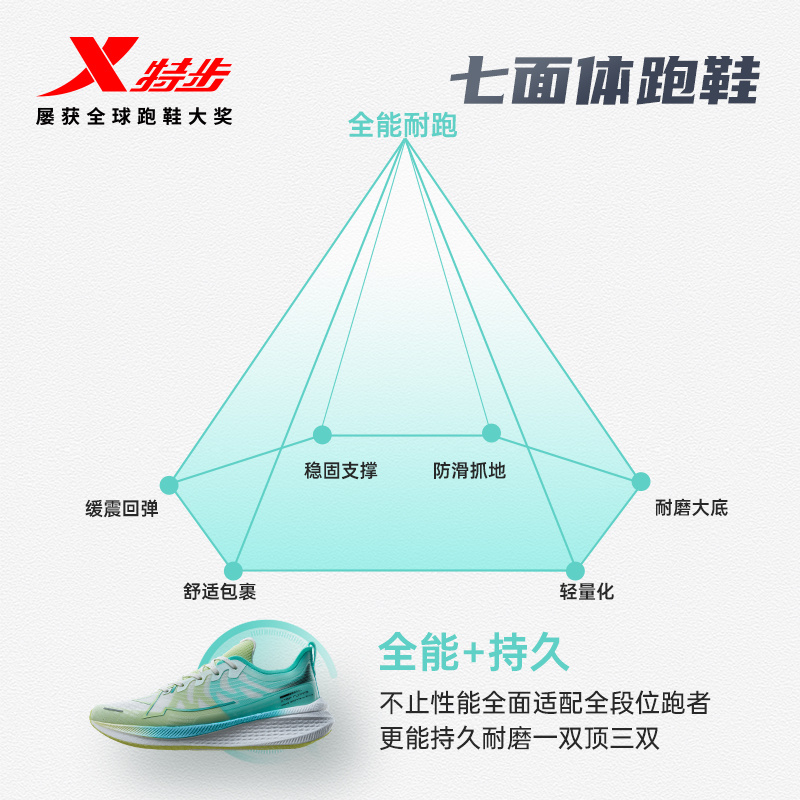 特步两千公里|跑鞋男款专业竞速减震运动鞋情侣跑步鞋女2000公里