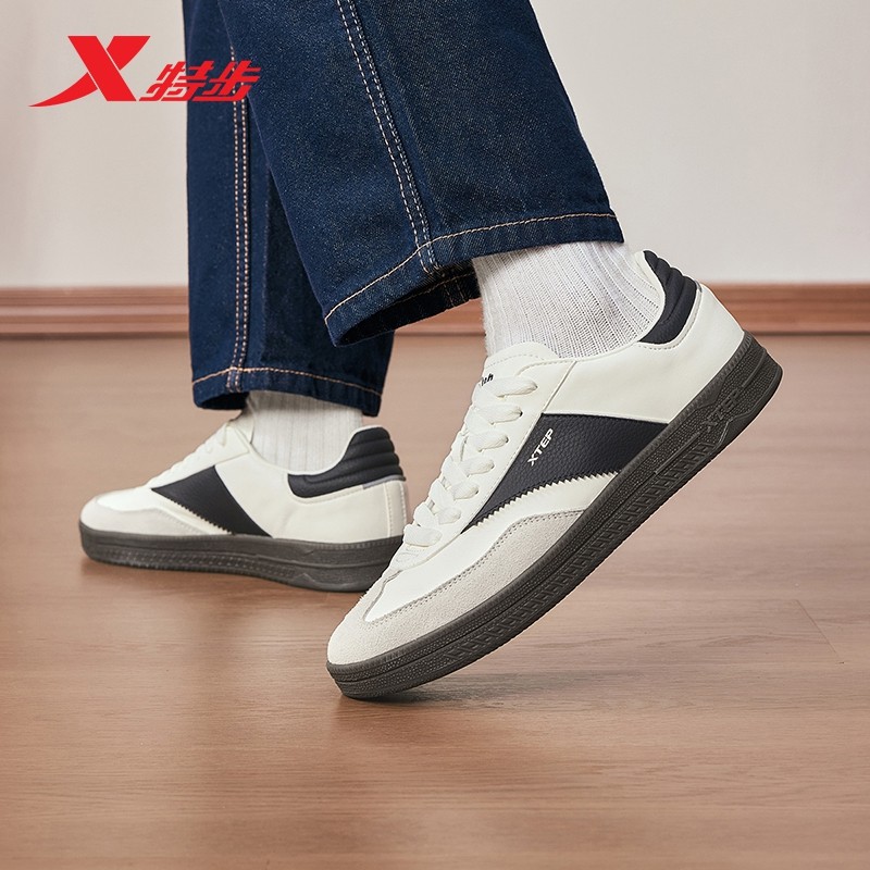 特步德训鞋男鞋2025春季新款时尚复古T头鞋百搭休闲情侣休闲鞋女,淘宝优惠券,粉丝福利购,淘宝优惠卷