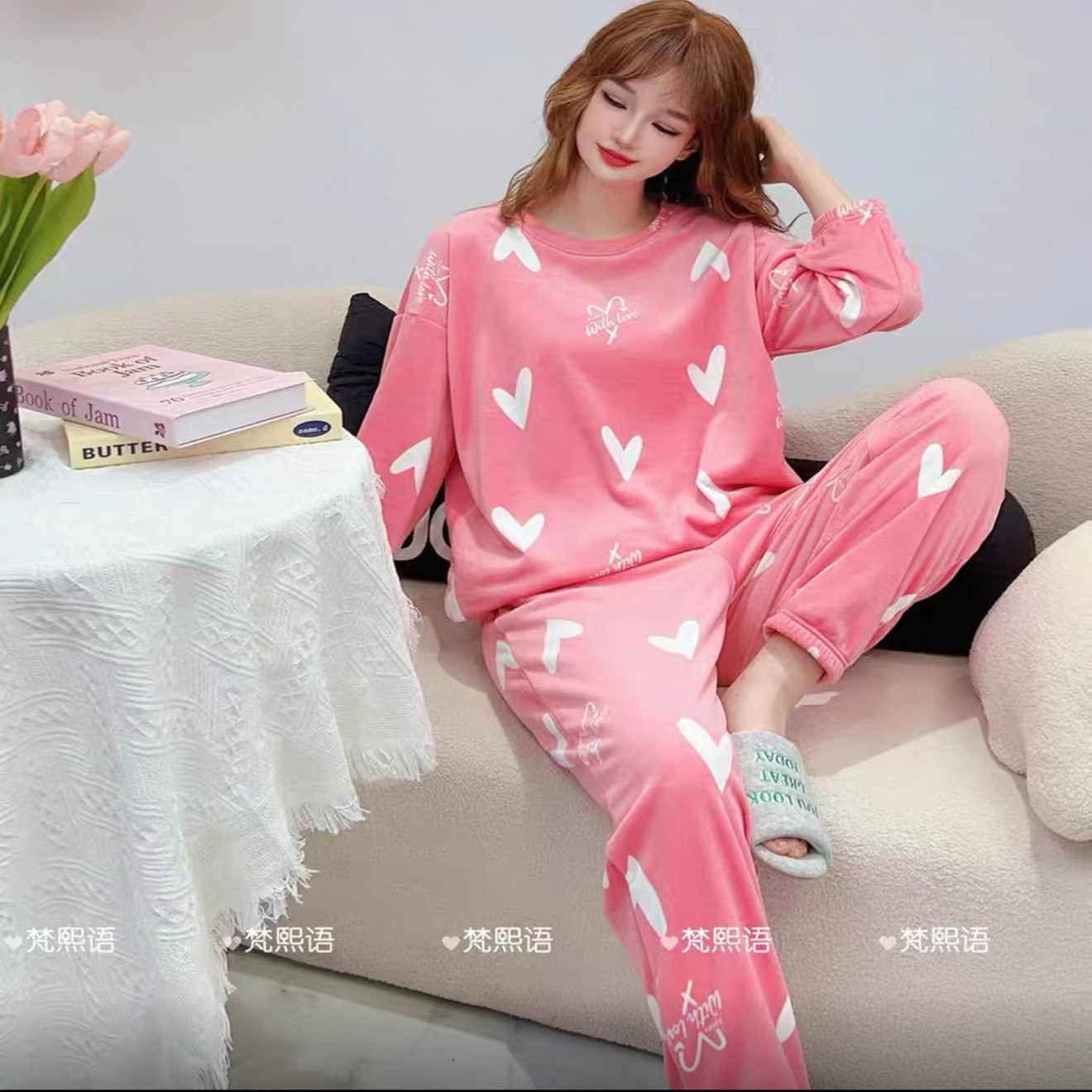 特价秋冬新款梵熙语情侣家居服双面海岛绒男女卡通贝贝绒睡衣套装,淘宝优惠券,粉丝福利购,淘宝优惠卷