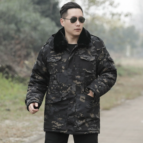 Камуфляжное длинное водонепроницаемое пальто, удерживающий тепло пуховик, увеличенная толщина, средней длины