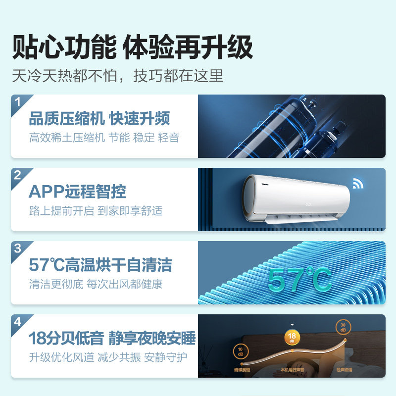 海信挂机大1匹p一级变频空调 海信空调