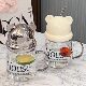 High-looking water cup for women 2024 new office couple glass drinking cup coffee cup internet celebrity straw cup
