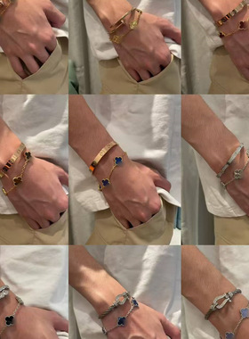 钉子手镯女新爆款四叶草手链