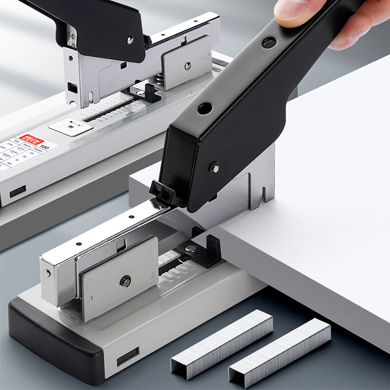 重型省力订书机办公用大号重型加厚大型订书器学生文具钉书装订多功能装书机定100页订厚书丁手动钉书机顶书-图0
