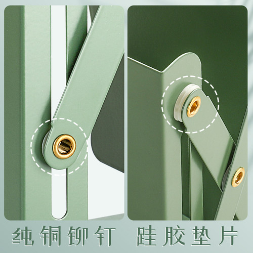 可伸缩金属书立带笔筒书架桌面书本折叠固定书本收纳架一体挡板书夹立架小学生用桌上初高中生创意放书收缩架 - 图2