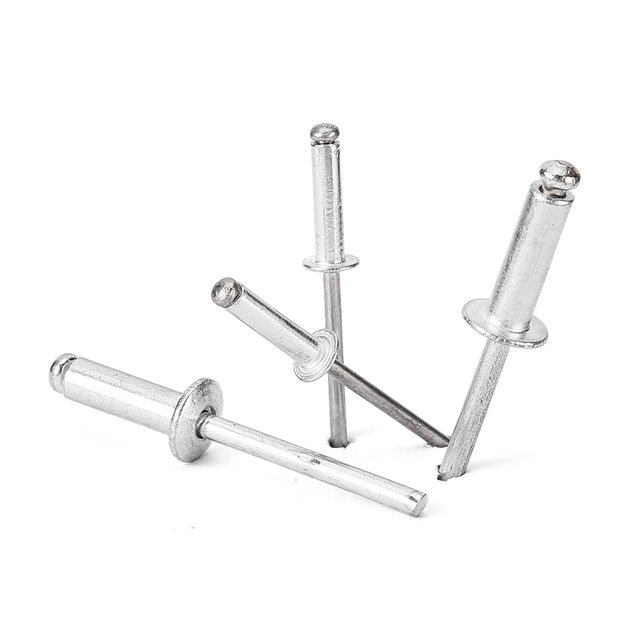 Aluminum core rivet round head opening