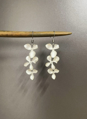 Vintage古着 Silver-plated flowers耳饰