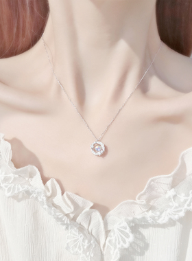 空灵极光羽毛款纯银项链女