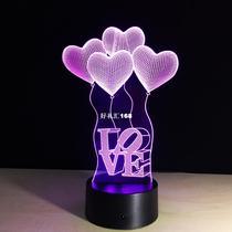 Romantic 3D Love Heart -shaped Visualization LED Night Light