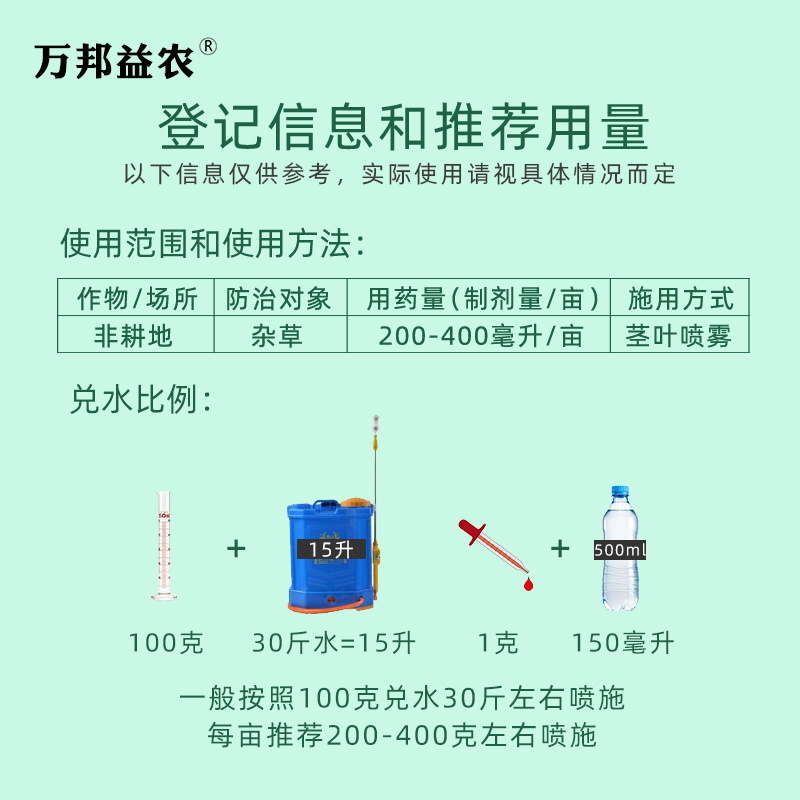 乙羧草铵膦升级版草胺磷精喹禾灵非耕地牛筋草小飞蓬笔管草除草剂-图2