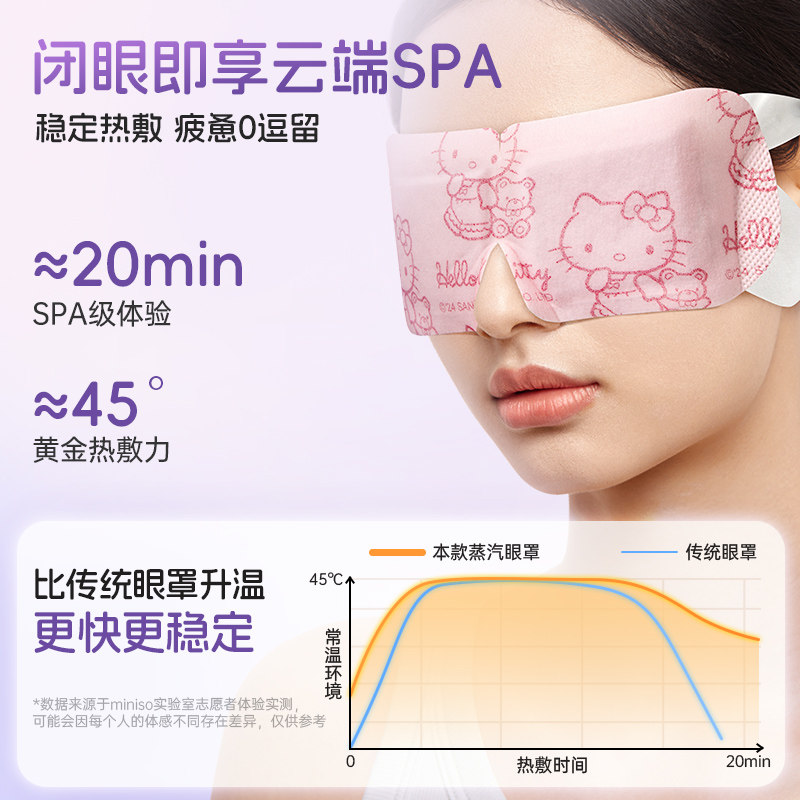 MINISO名创优品三丽鸥玉桂狗蒸汽眼罩缓解眼疲劳热敷发热眼贴助眠,淘宝优惠券,粉丝福利购,淘宝优惠卷
