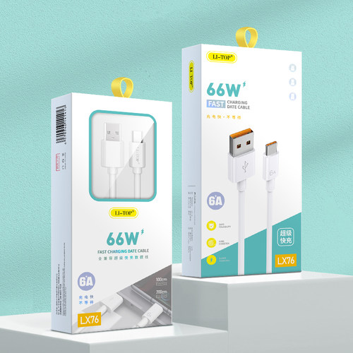 66W精品铜芯5A/6A超级快充适用iphone小米华为荣耀P50充电线P60数据传输Type-C全兼容安卓乐视闪充线盒装批发 - 图0