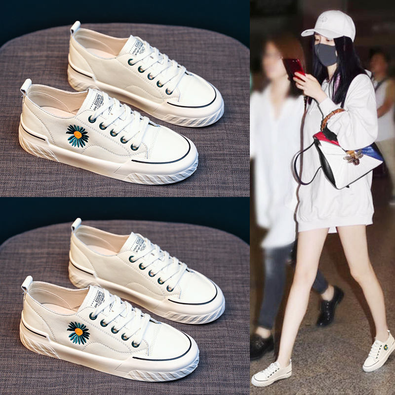 潮 ins 爆款 ulzzang 年春季新款夏百搭小雏菊板鞋帆布 2020 小白鞋子女 潮 ins 爆款 ulzzang 年春季新款夏百搭小雏菊板鞋帆布 2020 小白鞋子女