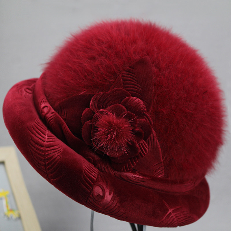 老人帽子女秋冬天保暖盆帽兔毛帽加绒加厚礼帽中老年人奶奶妈妈帽,淘宝优惠券,粉丝福利购,淘宝优惠卷