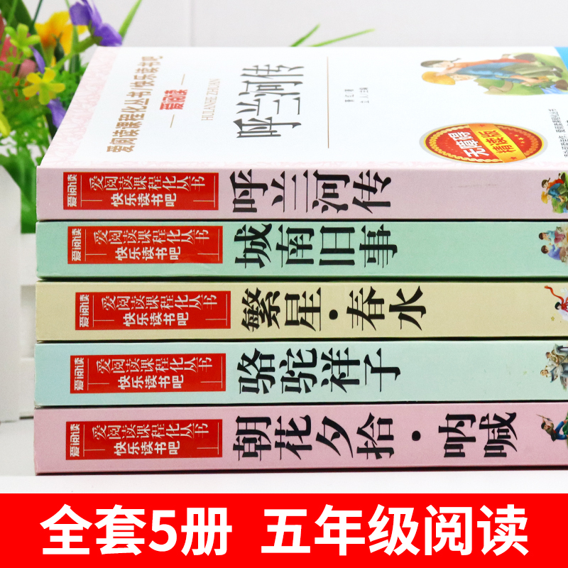 全套5册 呼兰河传萧红著城南旧事林海音原著五年级上册下册阅读课外书必读正版的书目下 骆驼祥子老舍朝花夕拾鲁迅繁星春水 冰心 - 图0