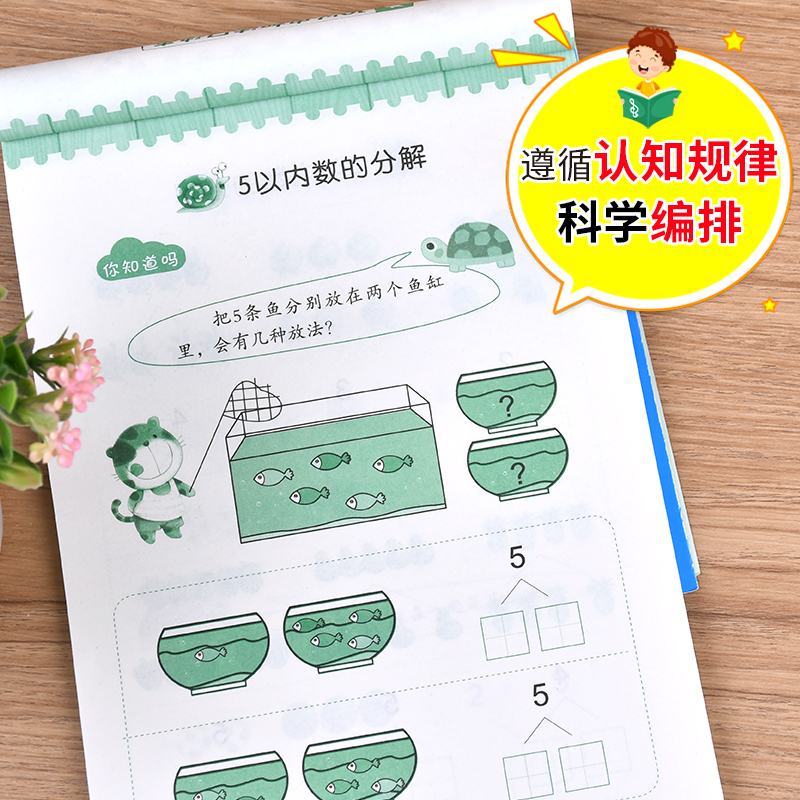 10以内数的分解与组成加减法幼小衔接全套一日一练数学幼儿园中班大班学前班幼升小专项综合练习册十数字分成算数本和每日天天练-图1