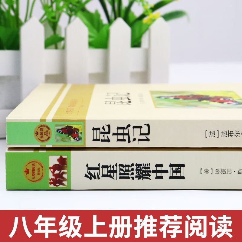 八年级必读正版名著全套4册 红星照耀中国和昆虫记原著完整版经典常谈钢铁是怎样炼成的初二上册下册阅读的课外书红岩8上非人教版 - 图0