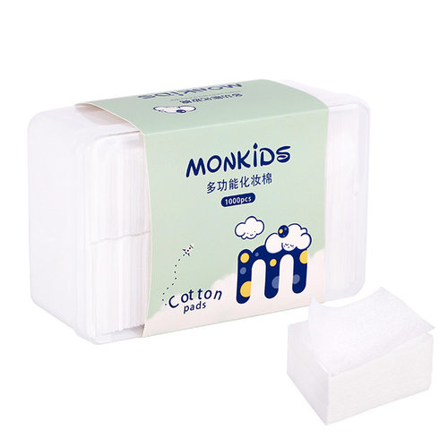 MONKIDS化妆棉1000片盒装无纺布洁面薄款化妆卸妆棉美容化妆工具 - 图3
