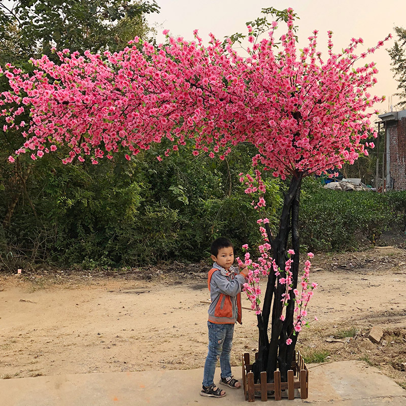 仿真桃花树假桃树大型植物仿真樱花树仿真梅花树许愿树桃花装饰-图0