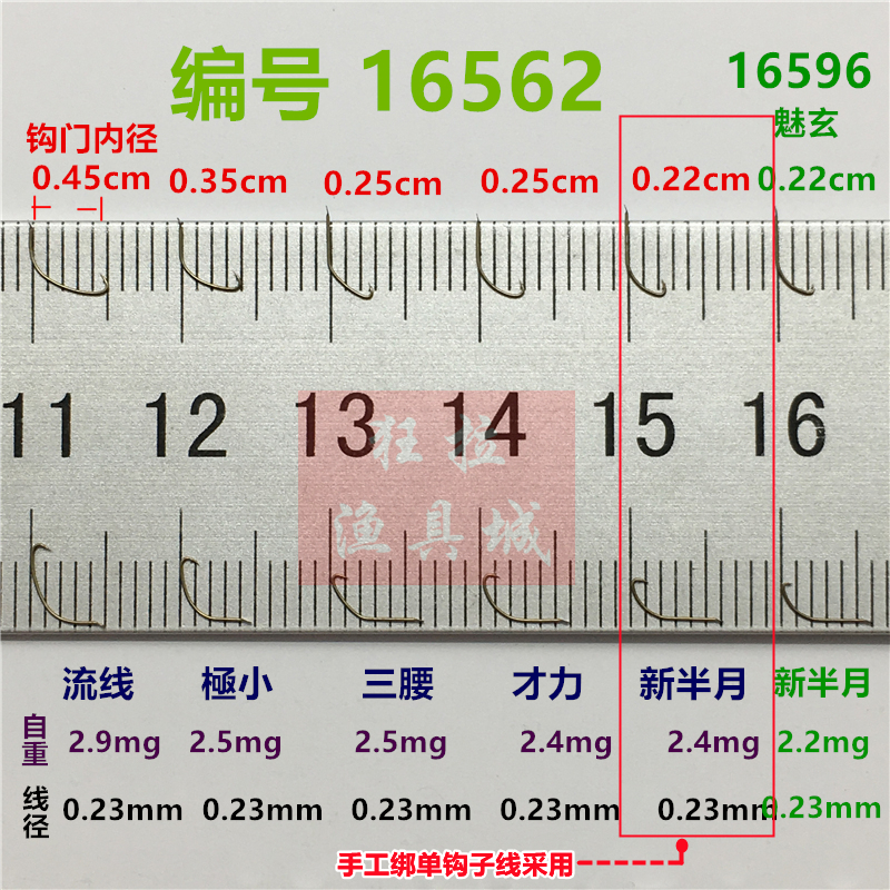 日本OWNER欧纳鱼钩新半月采用手绑子线鳑鲏餐条马口溪流小物苏和-图2