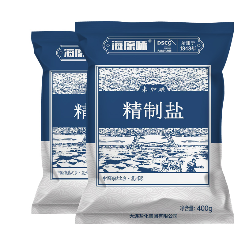 海湾无抗结剂无碘食用盐家用海盐未加碘食盐不加碘盐巴400g*3袋装-图3