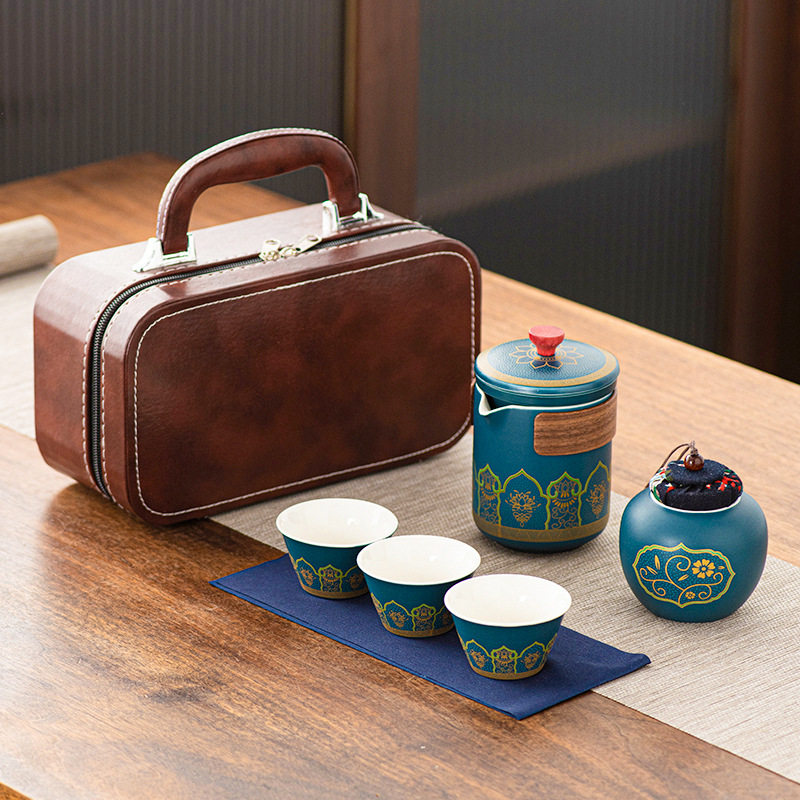 Portable Travel Tea Set Wholesale Outdoor Kung Fu Tea Set Quick Cup Festival Chinese Business Gift