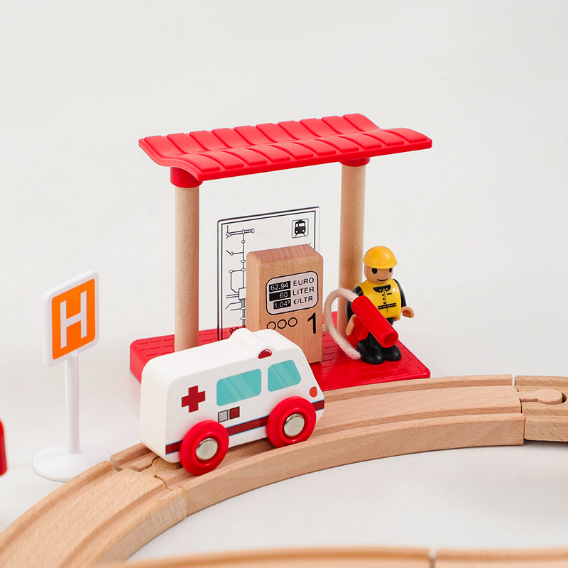 木制拼装汽车轨道赛车儿童玩具木质男女孩益智电动遥控小火车套装,淘宝优惠券,粉丝福利购,淘宝优惠卷