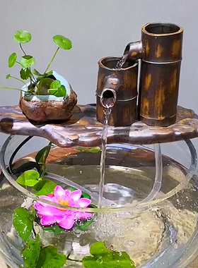 水景喷泉禅意风复古搭配陶瓷鱼池