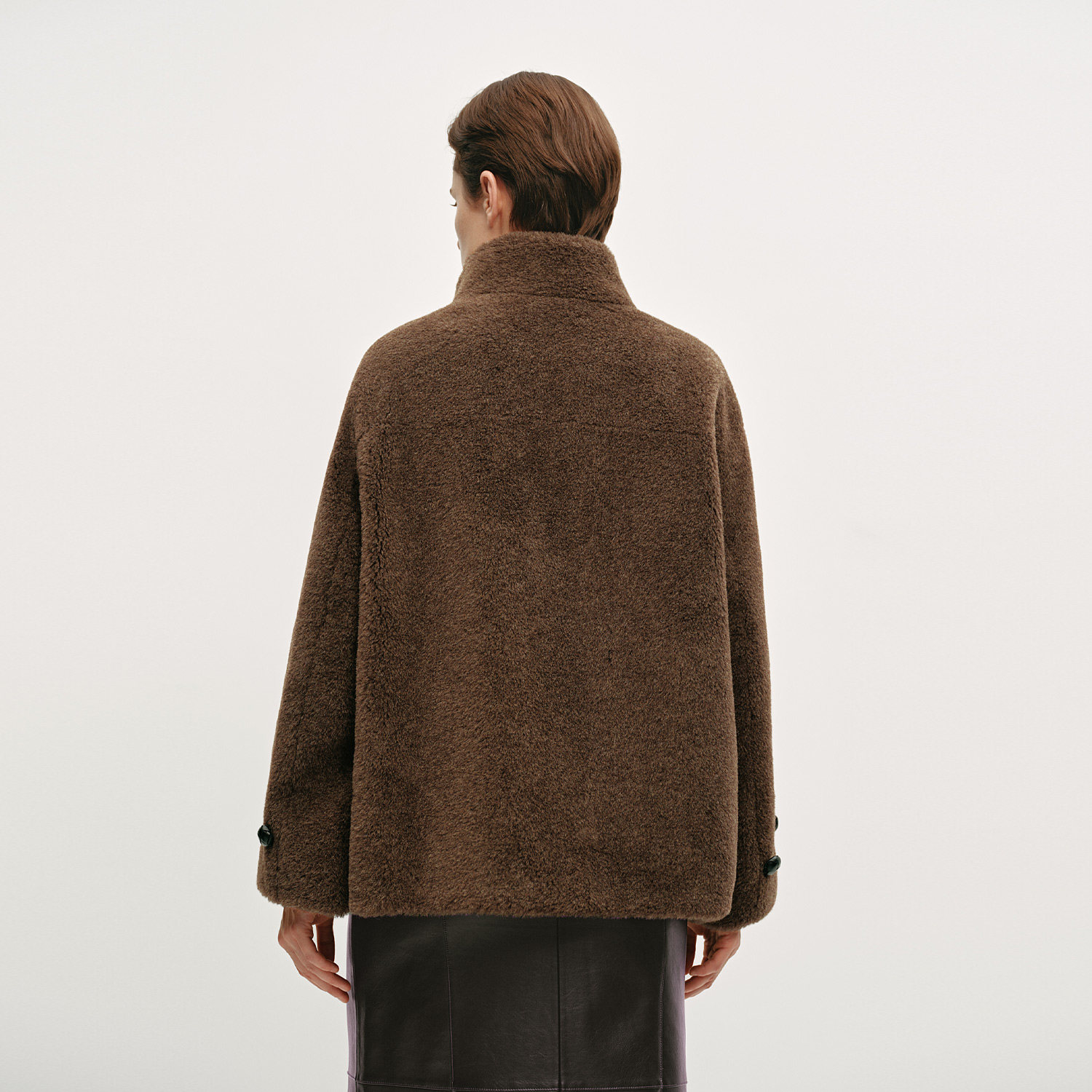 OVV秋冬热卖女装时髦简约毛绒感羊毛混纺短款大衣