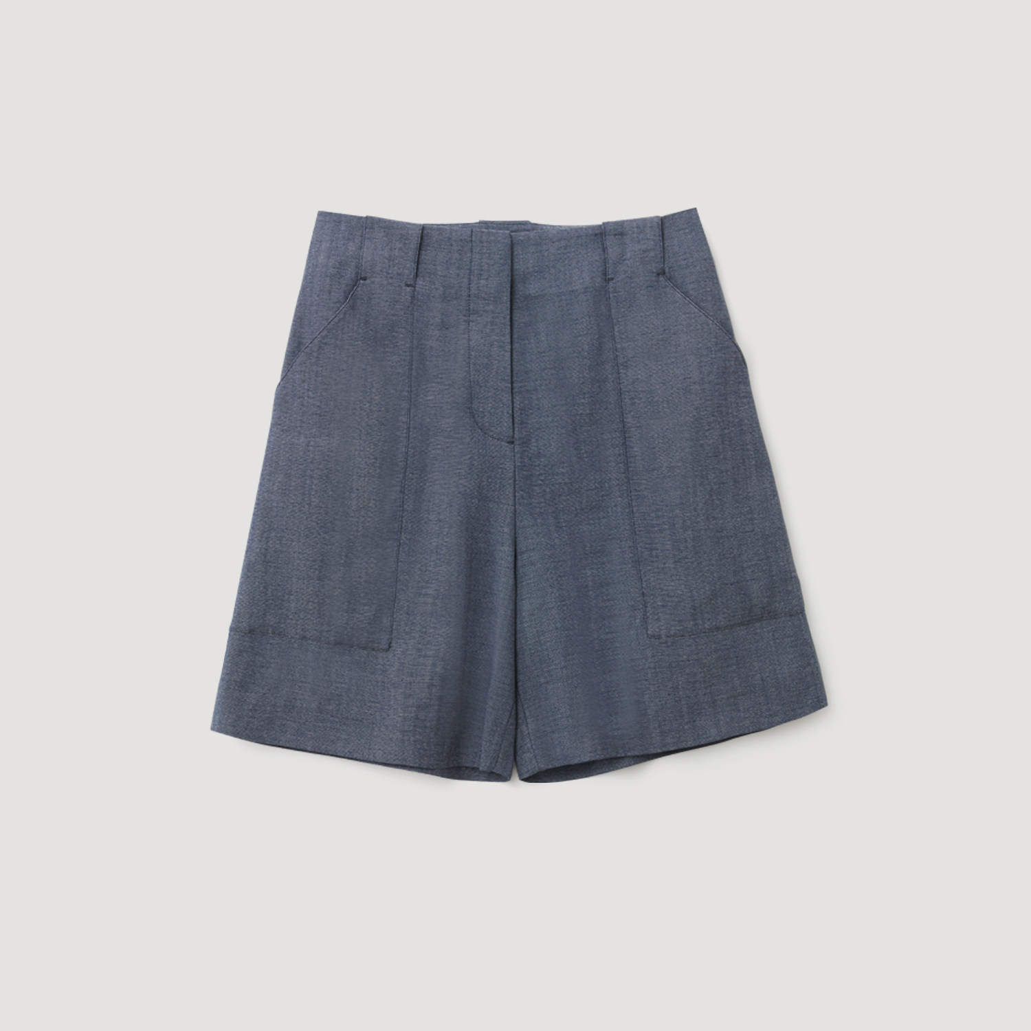 OVV春夏热卖女装亚麻轻薄简约经典基础贴袋利落休闲短裤