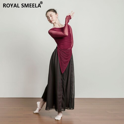 中国舞舞蹈练功服春夏古典舞服装身韵纱衣飘逸国风现代舞阔腿裤 - 图0