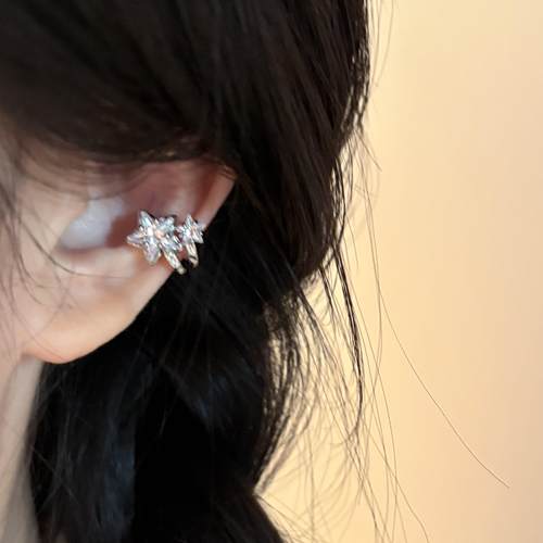 [楼哈哈]小众设计感星星锆石耳夹无耳洞女高级感轻奢独特耳骨夹 - 图2