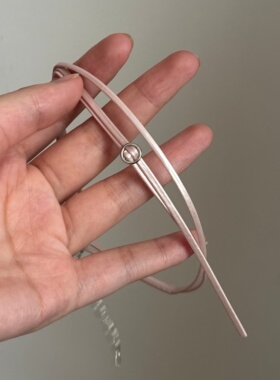 [楼哈哈]少女心橡皮粉圆环choker项圈皮质小众甜酷设计感项链颈带