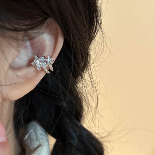 [楼哈哈]小众设计感星星锆石耳夹无耳洞女高级感轻奢独特耳骨夹 - 图0