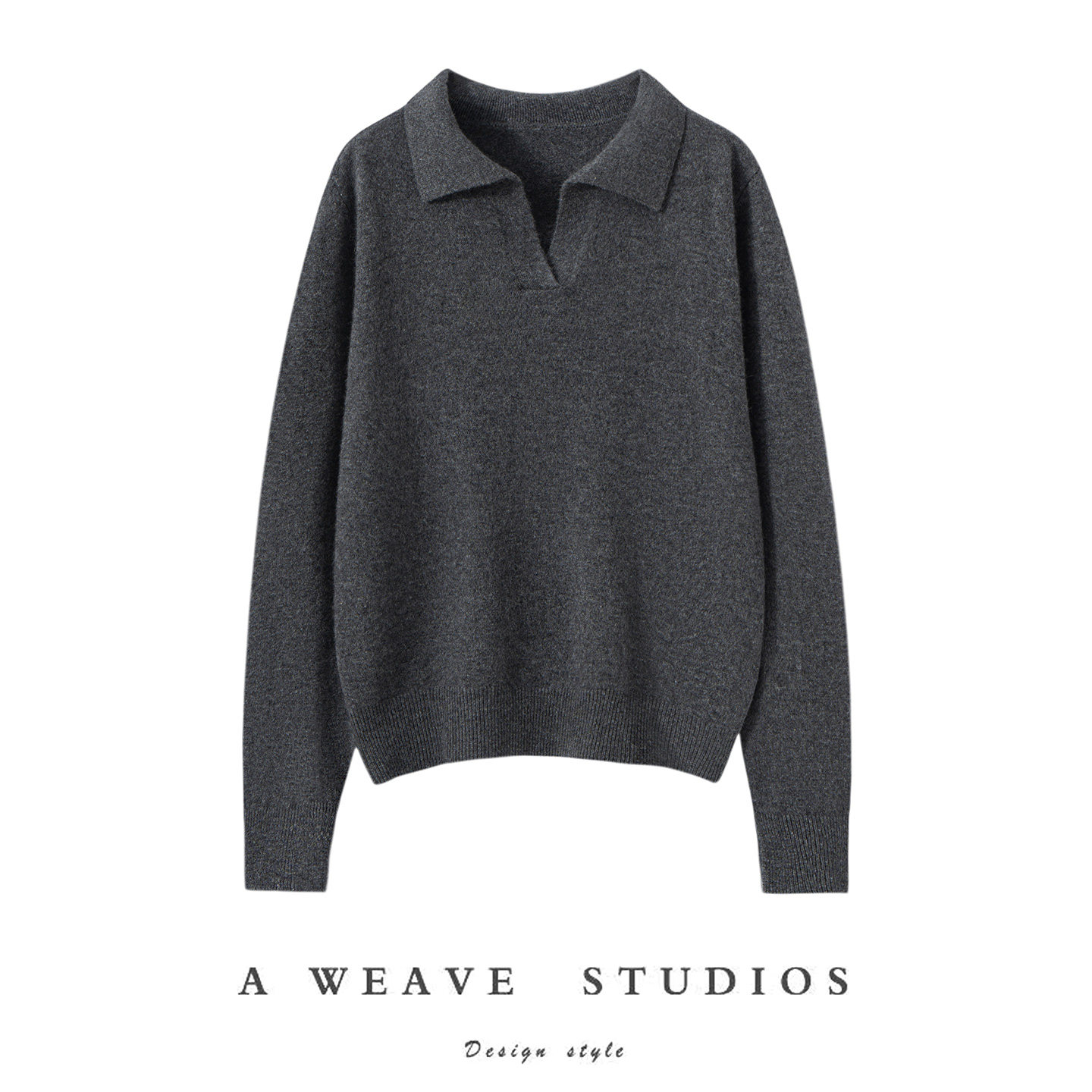 极简风100%纯山羊绒衫女士翻领轻奢毛衣polo领针织衫慵懒风打底衫,淘宝优惠券,粉丝福利购,淘宝优惠卷