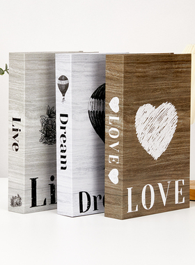 现代英文假书摆件北欧轻奢仿真书客厅书房门店装饰品拍照道具书壳